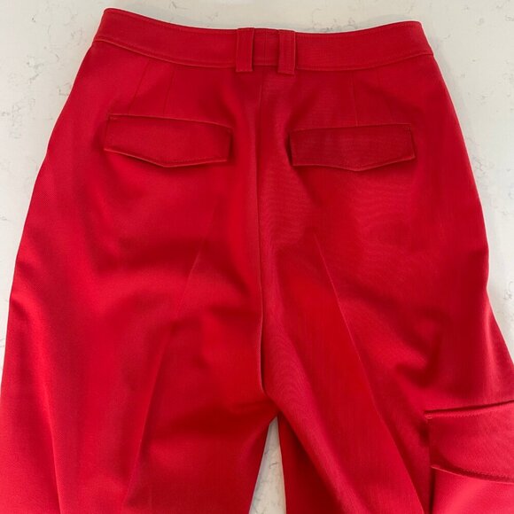 Hugo Boss Tunnai Wool Poly Relaxed Fit Cargo Pants Button Cuff Red Sz 8 NWOT - Picture 10 of 16